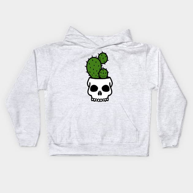 Skull planter Kids Hoodie by Spooky Hollow Lane